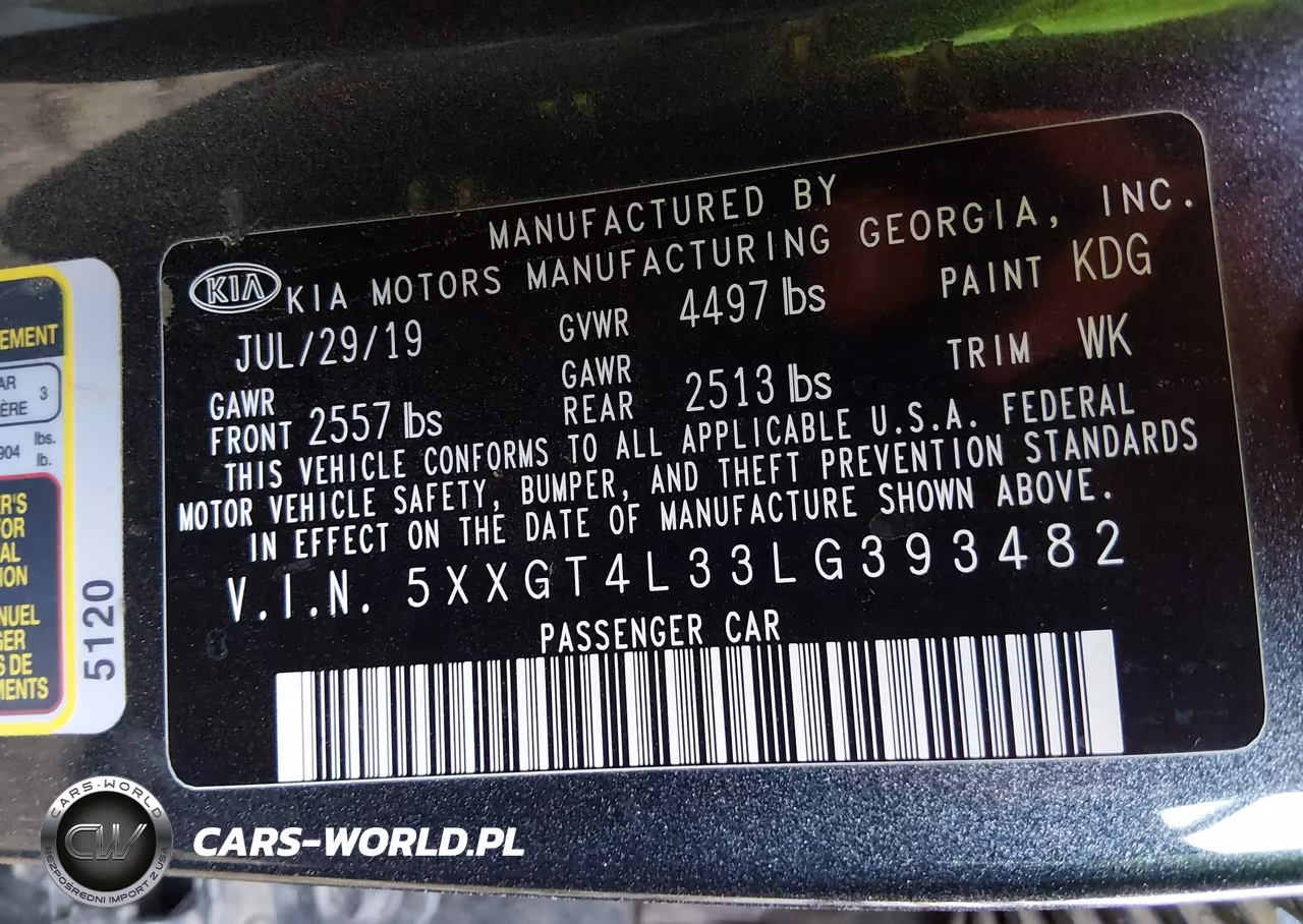 2020 Kia Optima Lx VIN:5XXGT4L33LG393482 - 9
