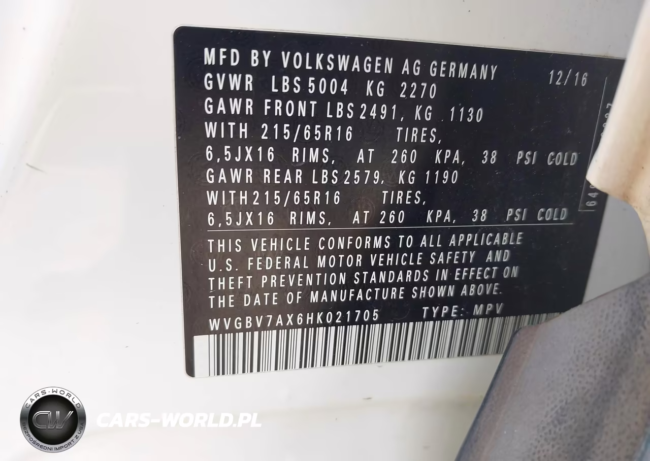 2017 Volkswagen Tiguan 2.0T-2.0T S VIN:WVGBV7AX6HK021705 - 9