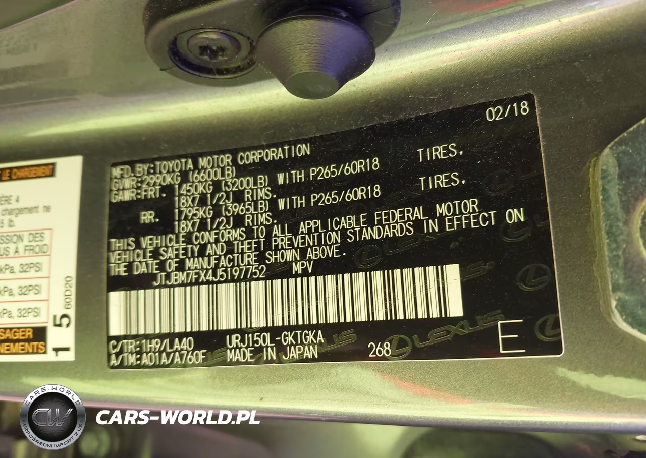 2018 Lexus Gx 460 VIN:JTJBM7FX4J5197752 - 9