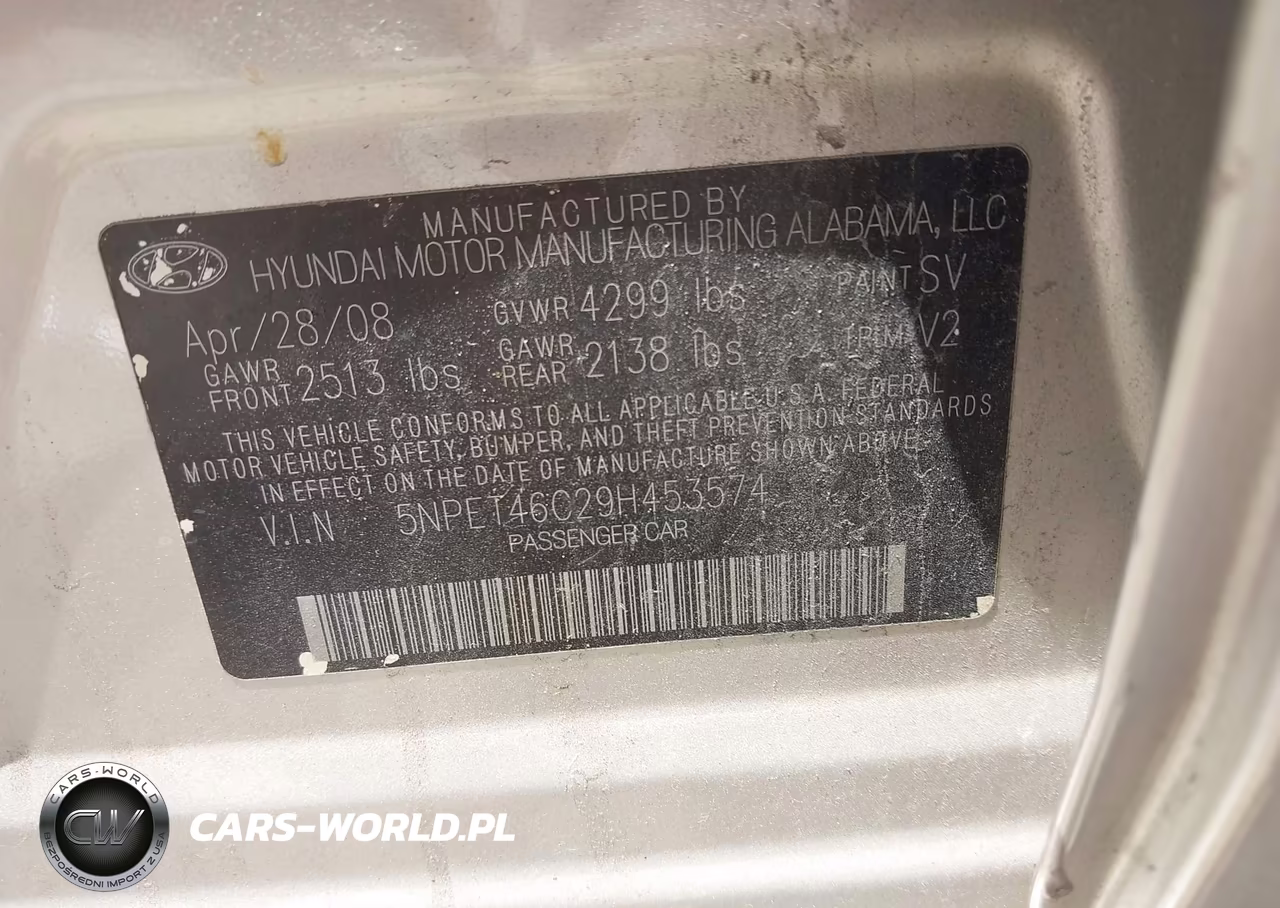 2009 Hyundai Sonata Gls VIN:5NPET46C29H453574 - 9