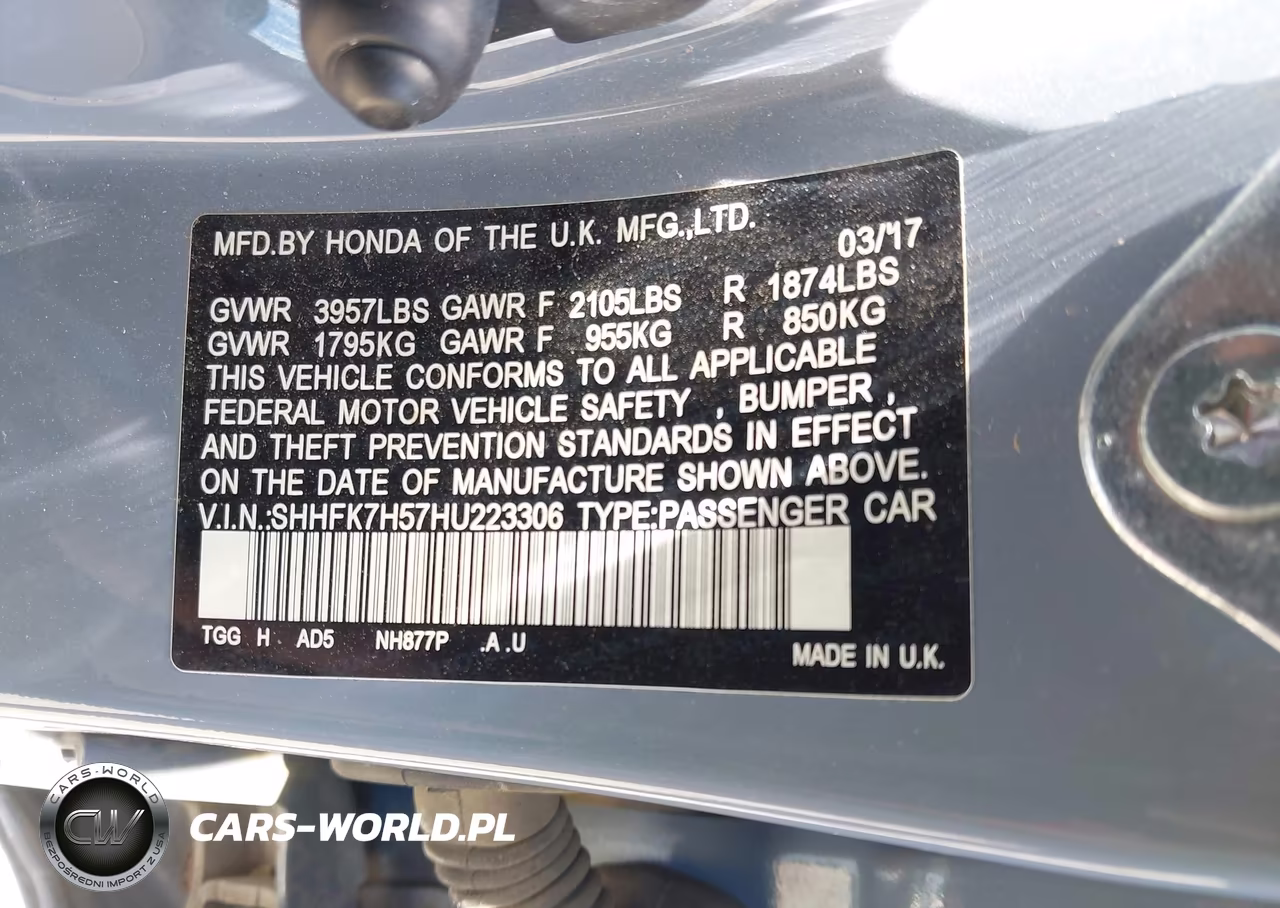 2017 Honda Civic Ex VIN:SHHFK7H57HU223306 - 9