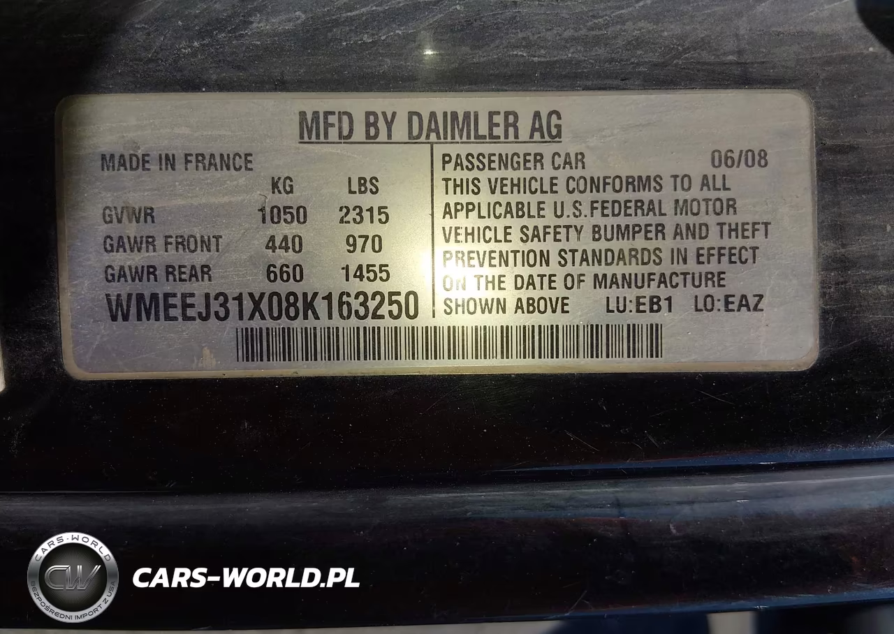 2008 Smart Fortwo Passion-Pure VIN:WMEEJ31X08K163250 - 9
