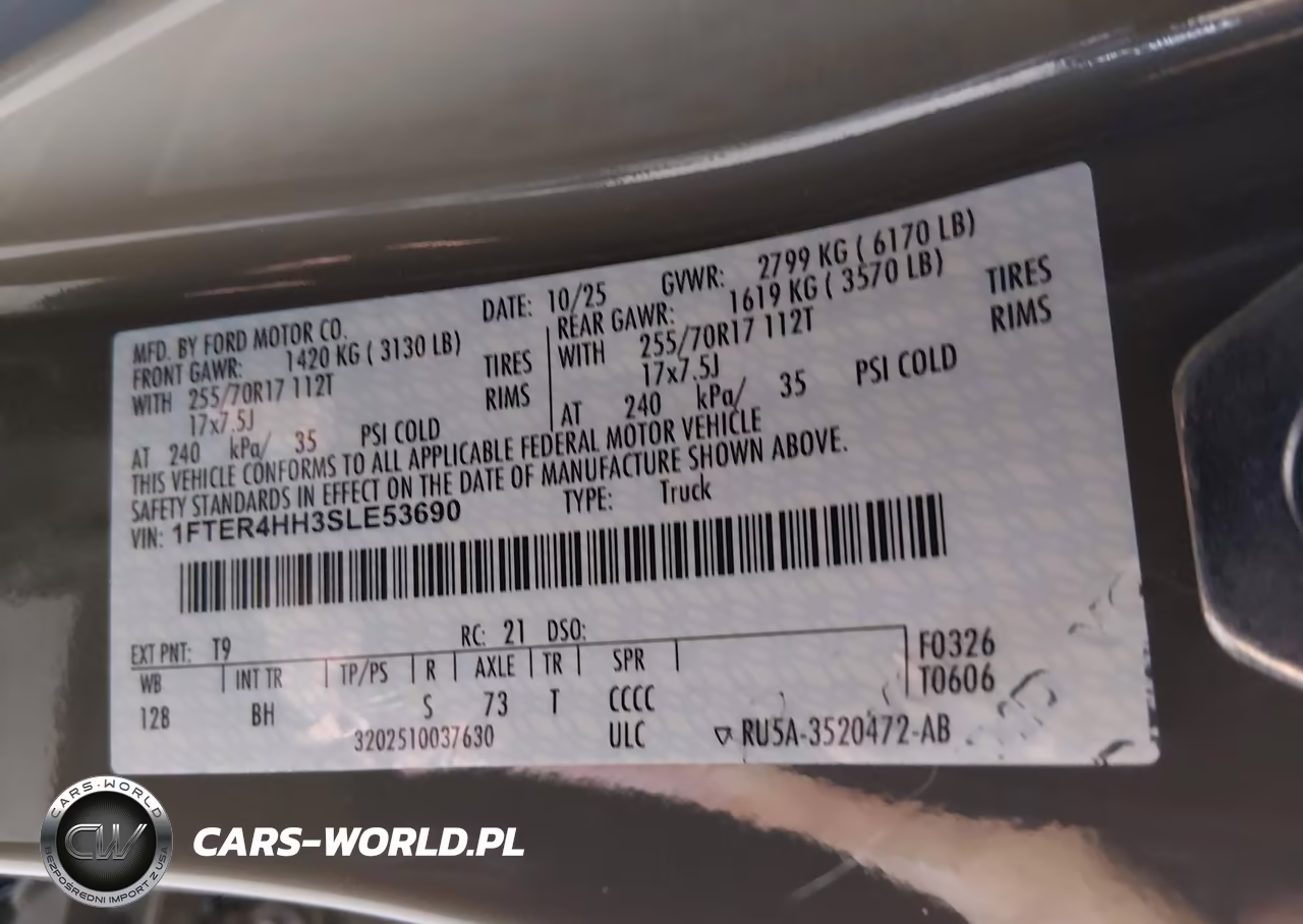 2025 Ford Ranger Xlt VIN:1FTER4HH3SLE53690 - 9
