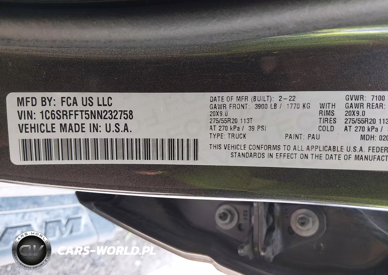2022 Ram 1500 Big Horn 4X4 5'7 Box VIN:1C6SRFFT5NN232758 - 9
