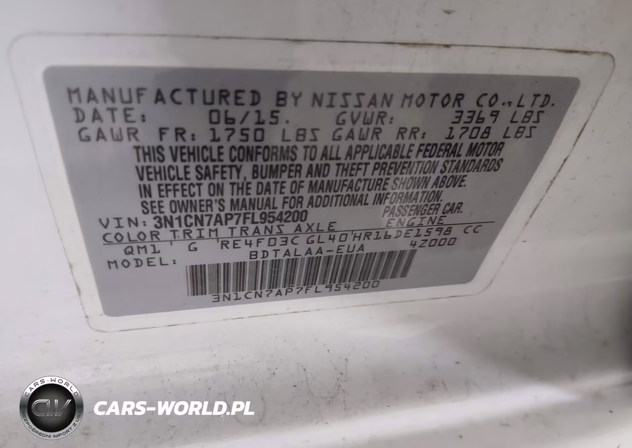 2015 Nissan Versa 1.6 S VIN:3N1CN7AP7FL954200 - 9