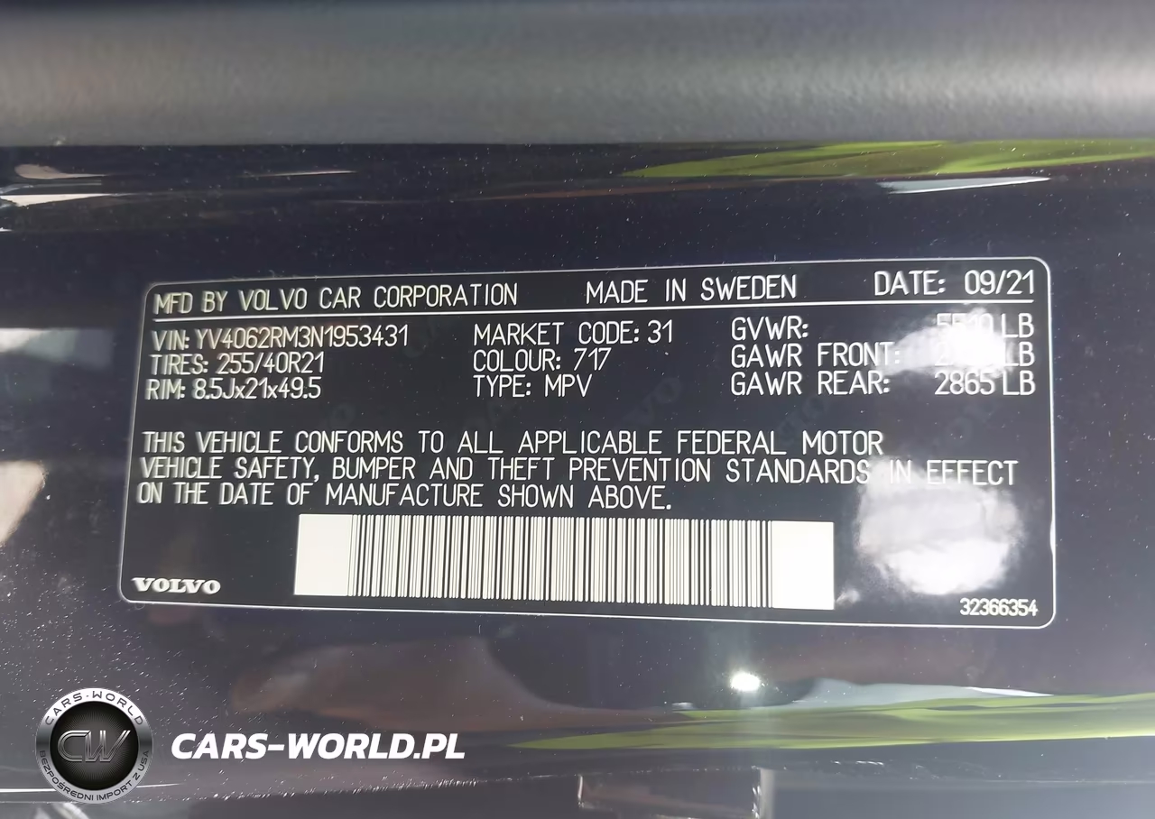 2022 Volvo Xc60 B6 R-Design VIN:YV4062RM3N1953431 - 9