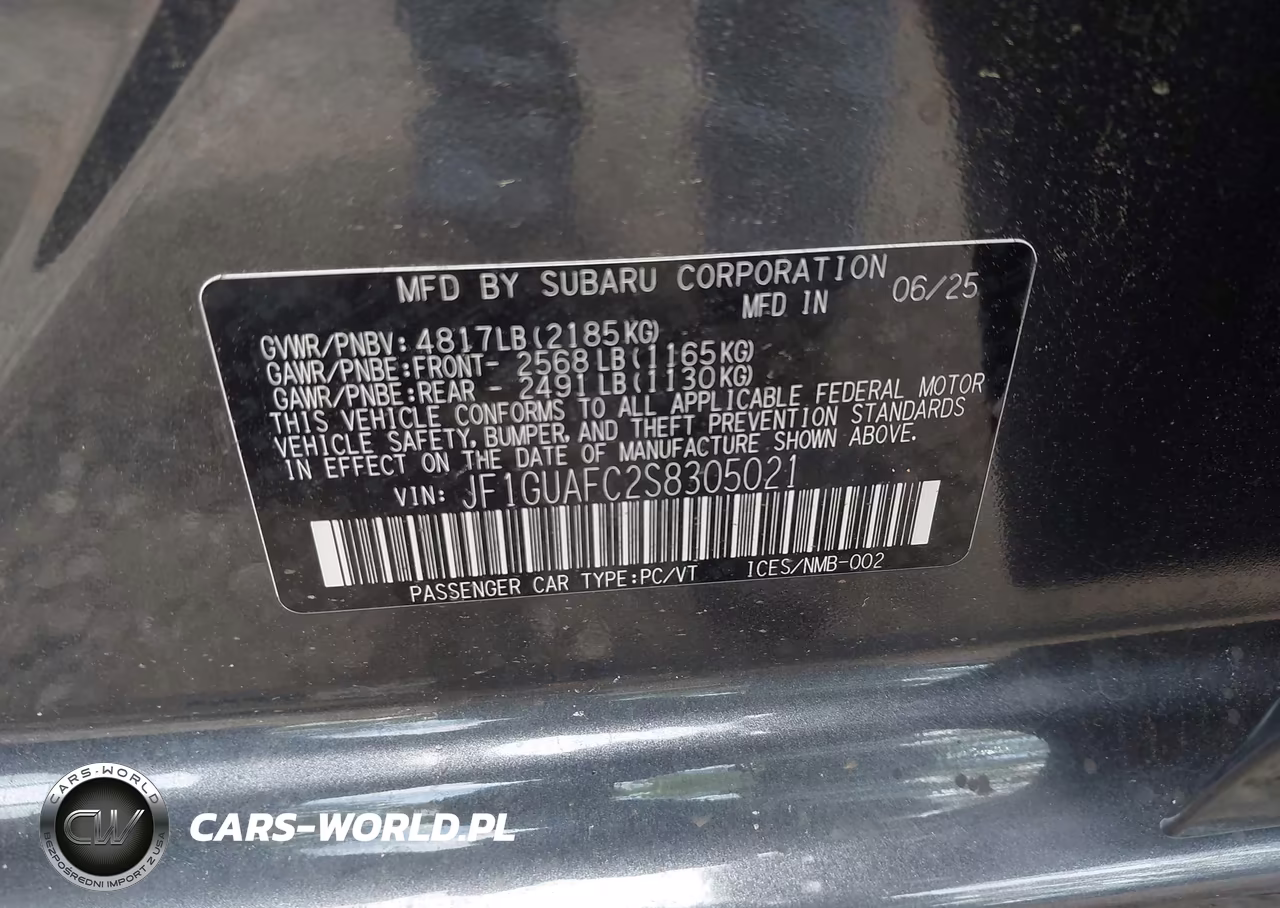 2025 Subaru Impreza Sport 5-Door VIN:JF1GUAFC2S8305021 - 9