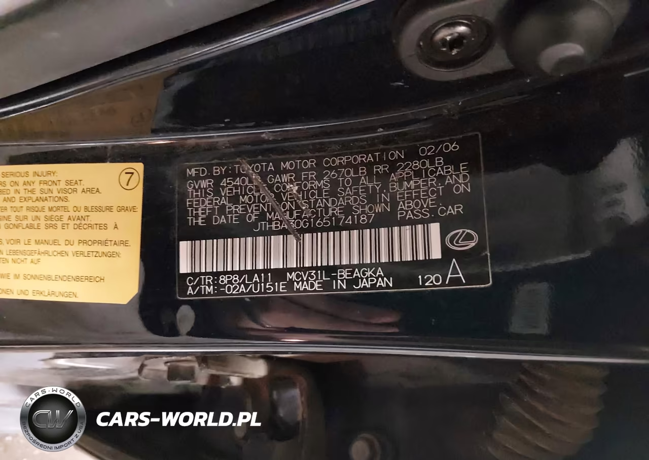 2006 Lexus Es 330 VIN:JTHBA30G165174187 - 9