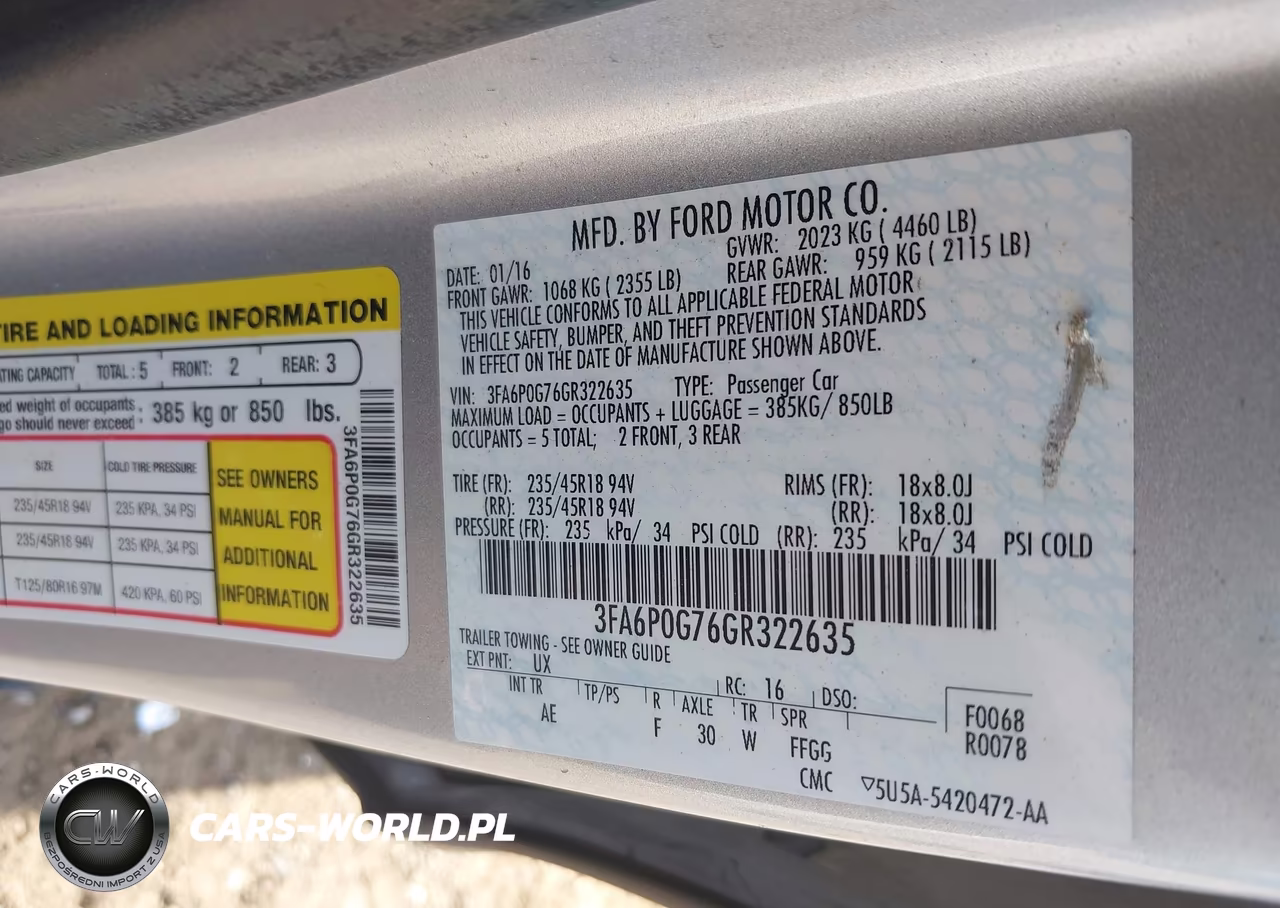 2016 Ford Fusion S VIN:3FA6P0G76GR322635 - 9