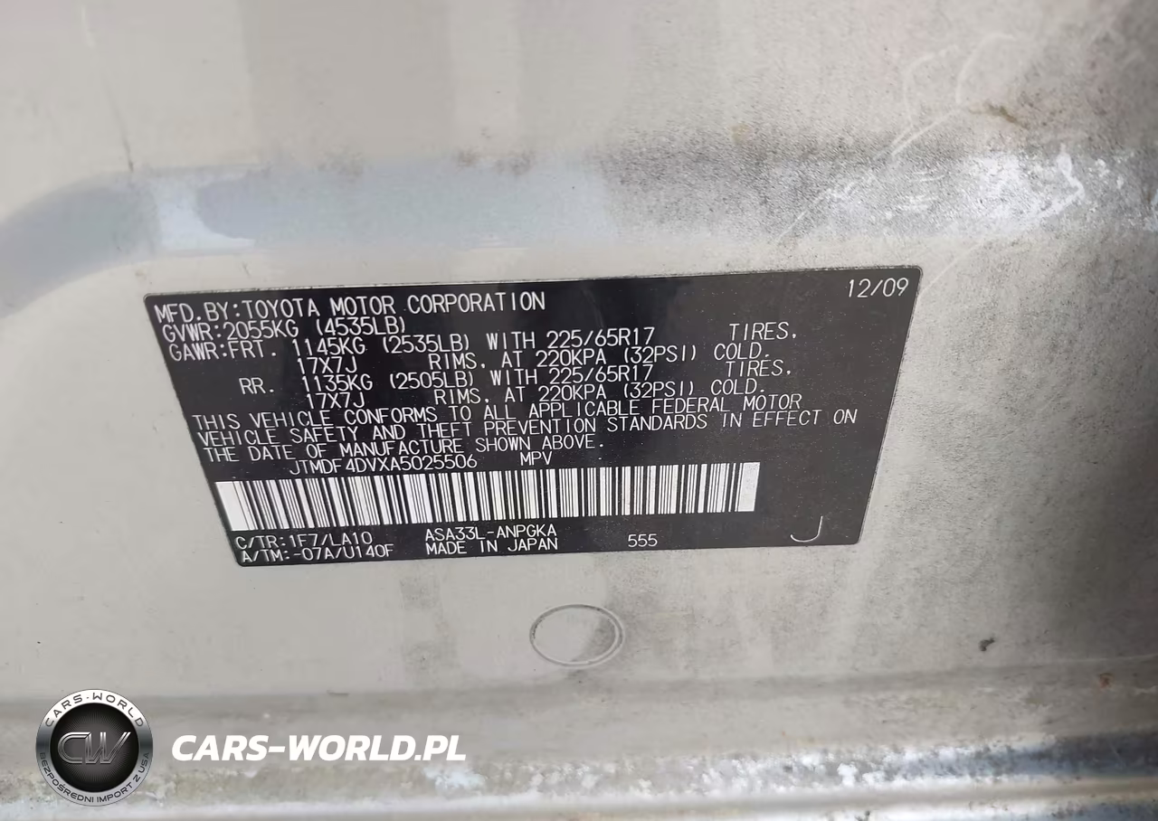 2010 Toyota Rav4 Limited VIN:JTMDF4DVXA5025506 - 9