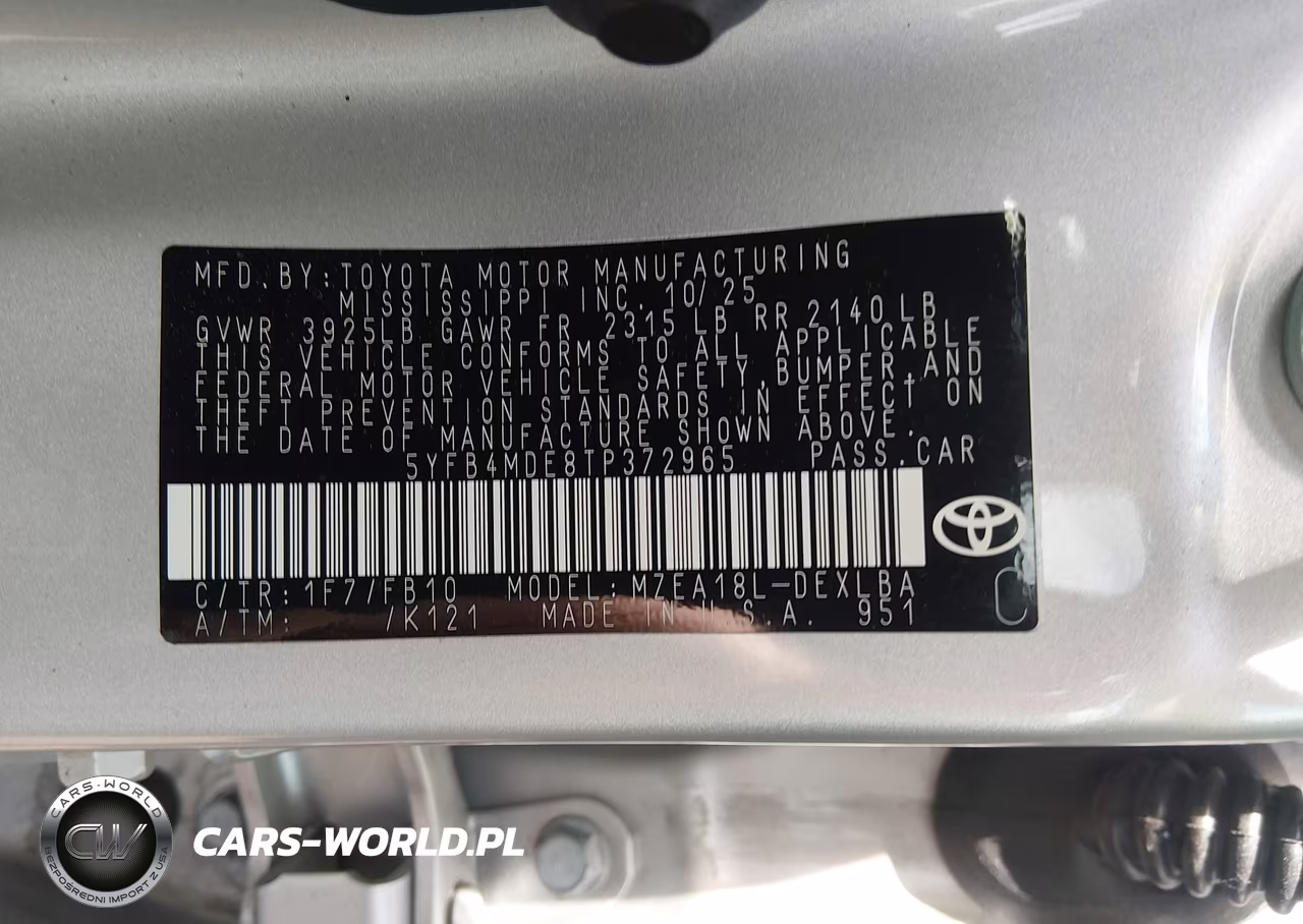2026 Toyota Corolla Le VIN:5YFB4MDE8TP372965 - 9