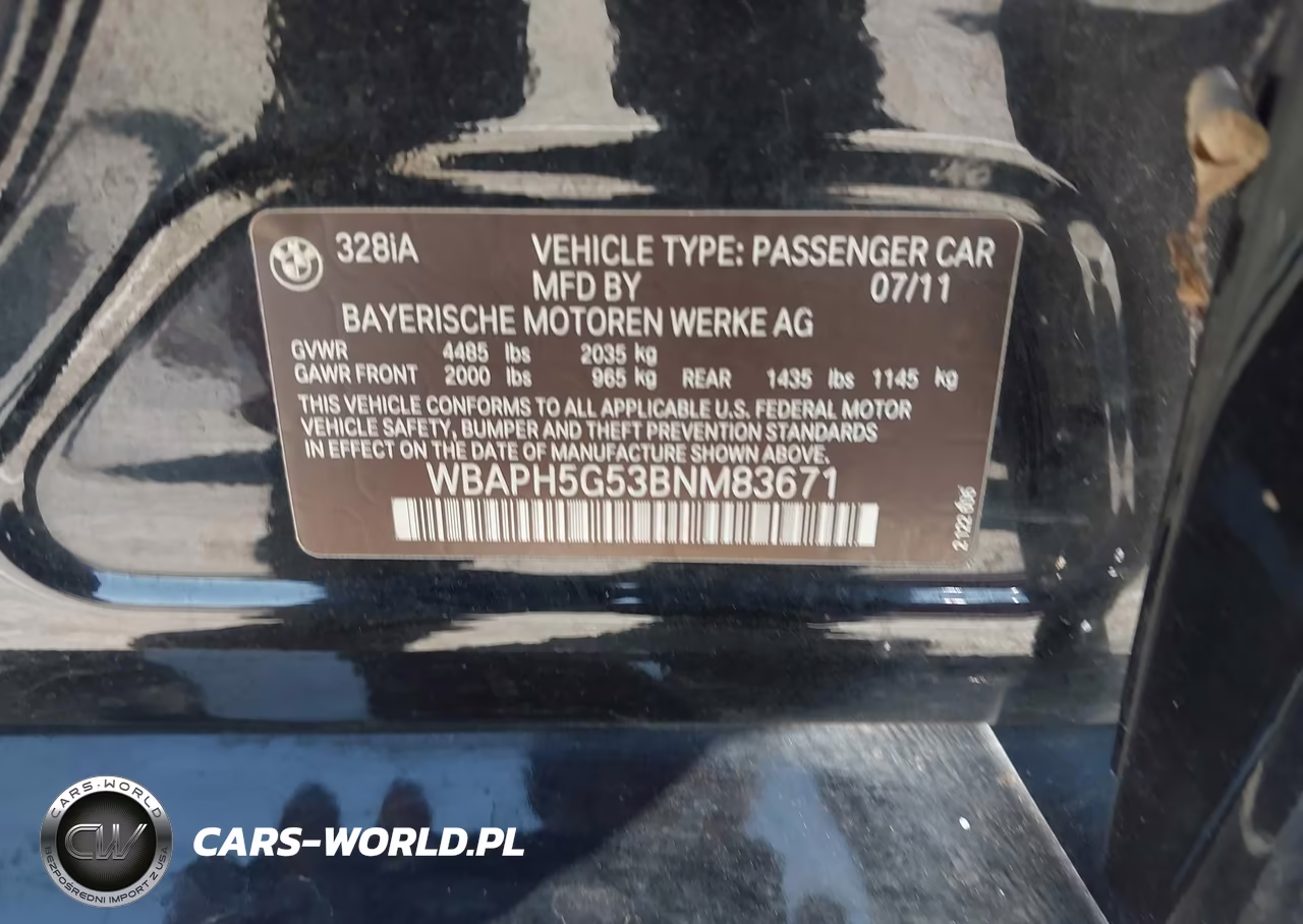 2011 BMW 328I VIN:WBAPH5G53BNM83671 - 9