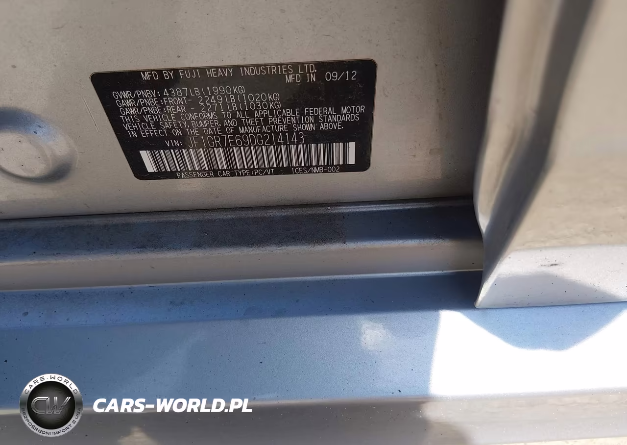 2013 Subaru Impreza Wrx VIN:JF1GR7E69DG214143 - 9