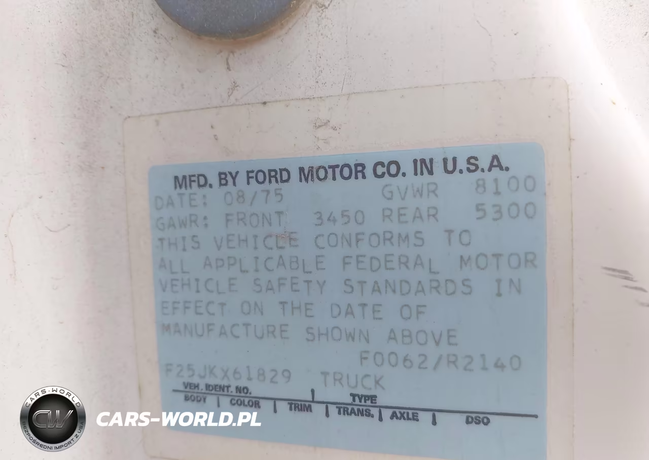 1975 Ford F-250 VIN:F25JKX61829 - 9