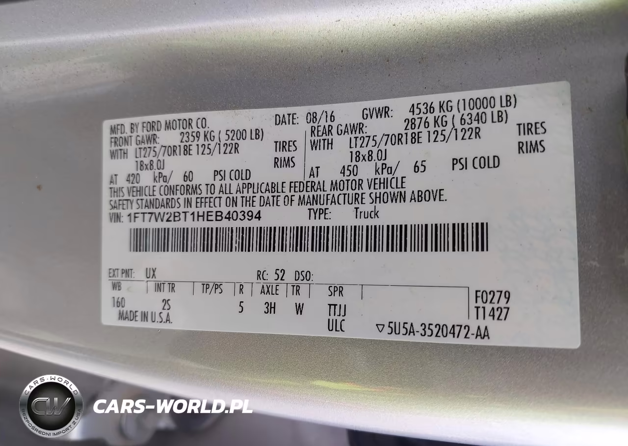 2017 Ford F-250 Xlt VIN:1FT7W2BT1HEB40394 - 9