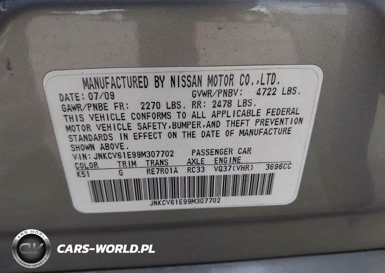 2009 Infiniti G37 Journey VIN:JNKCV61E99M307702 - 9