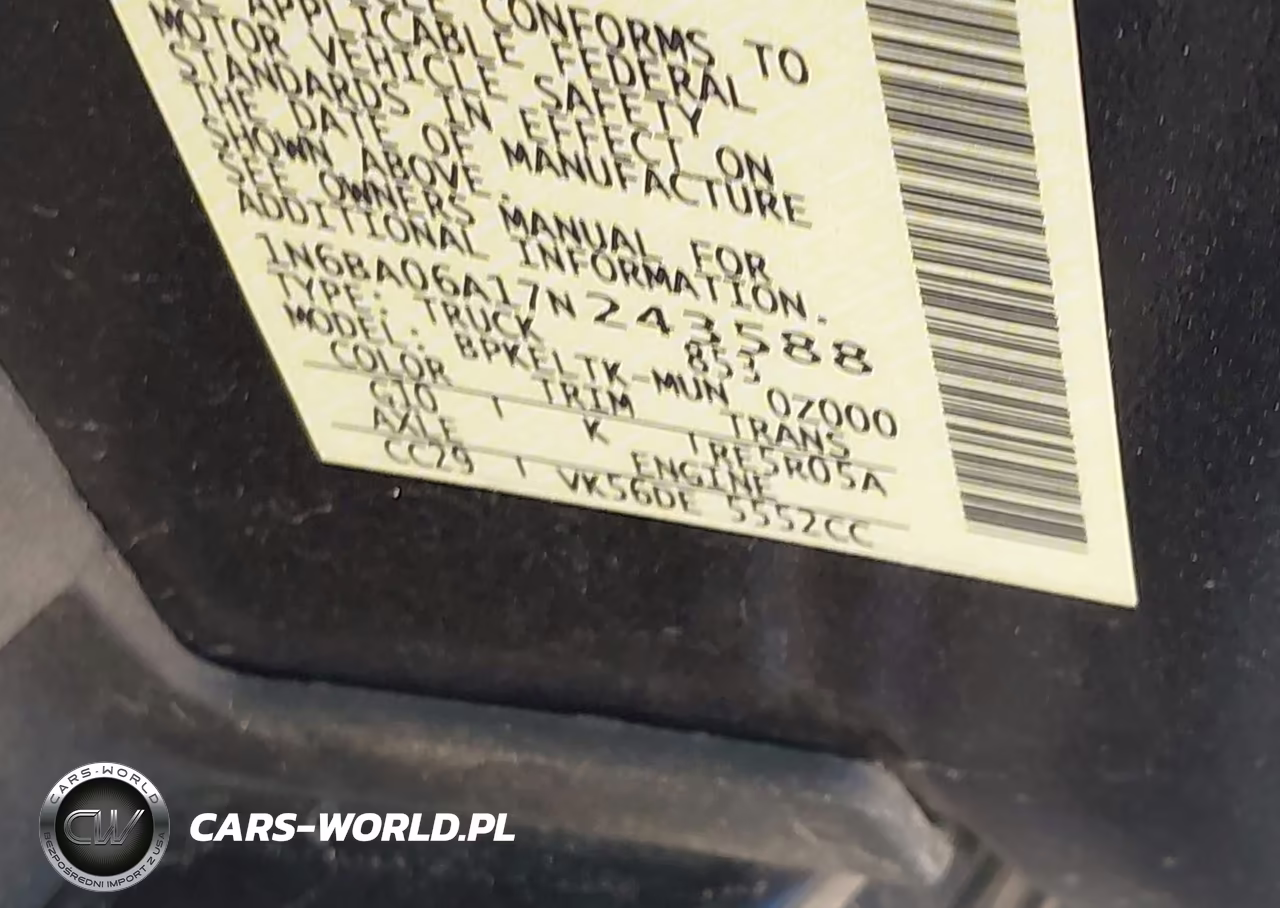 2007 Nissan Titan Se VIN:1N6BA06A17N243588 - 9