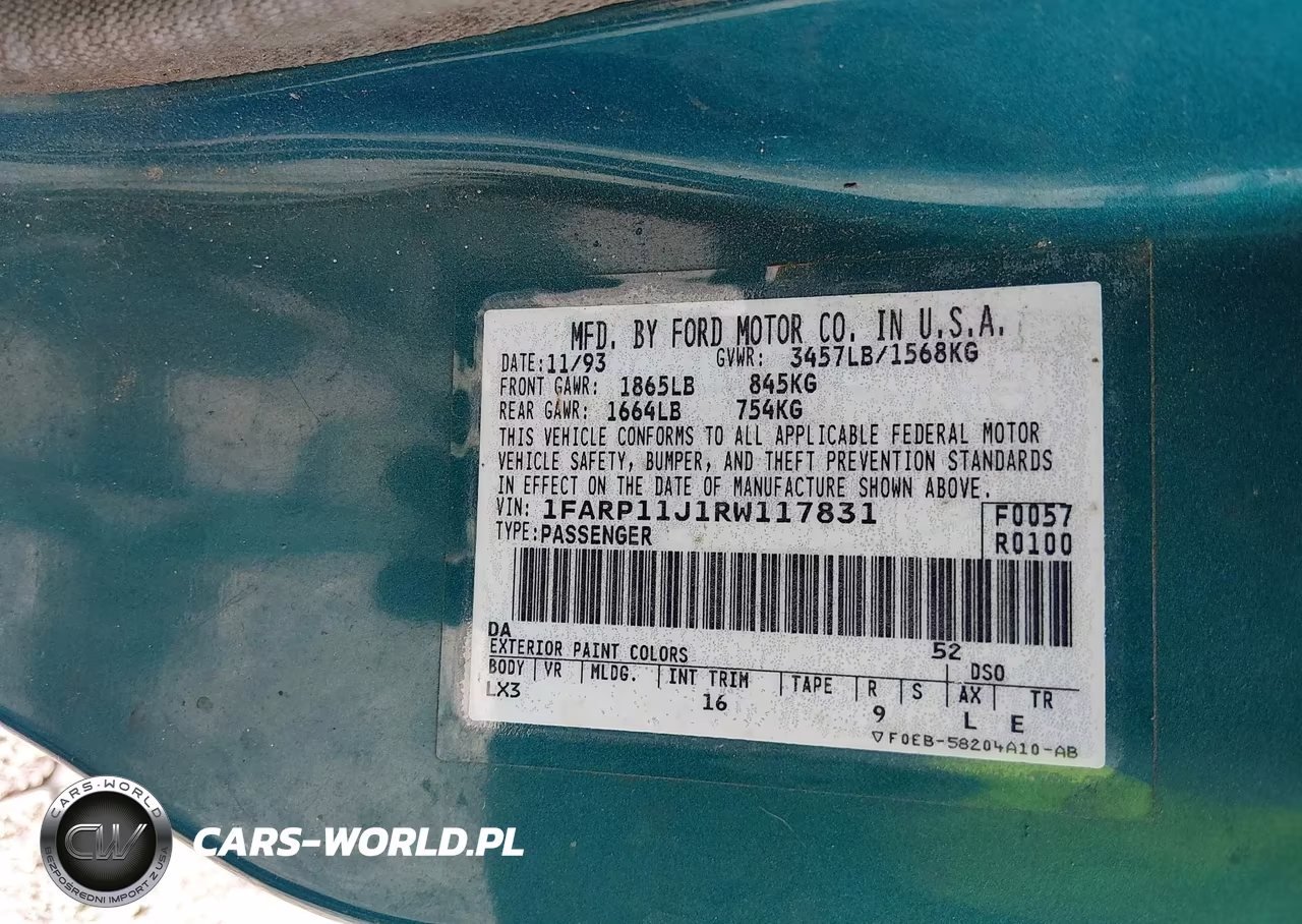 1994 Ford Escort Lx-Sport VIN:1FARP11J1RW117831 - 9