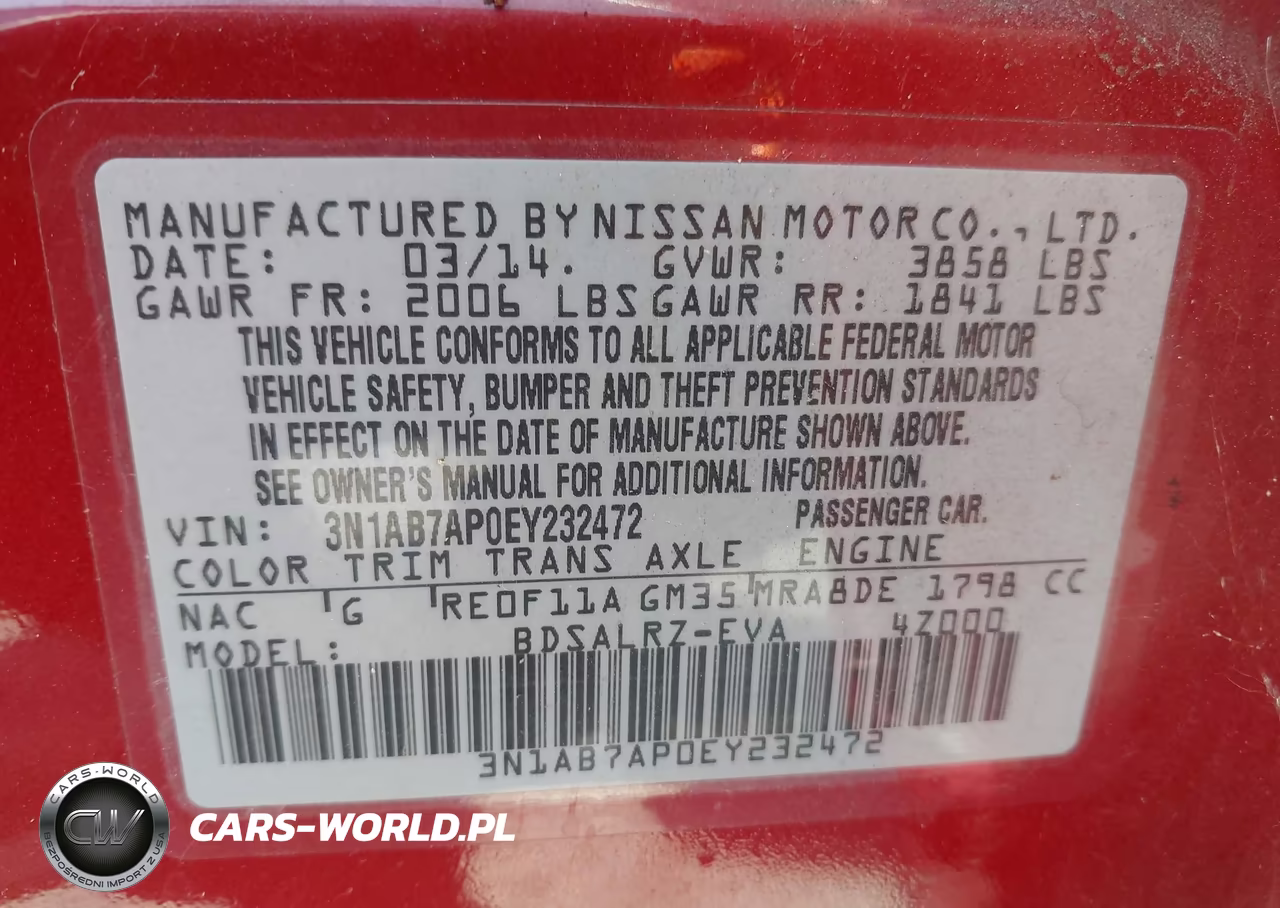 2014 Nissan Sentra Sr VIN:3N1AB7AP0EY232472 - 9