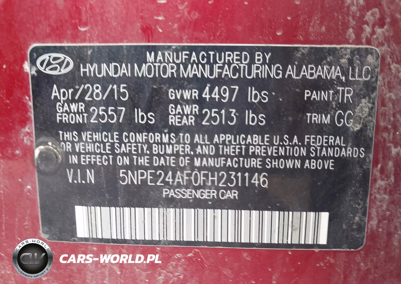2015 Hyundai Sonata Se VIN:5NPE24AF0FH231146 - 9
