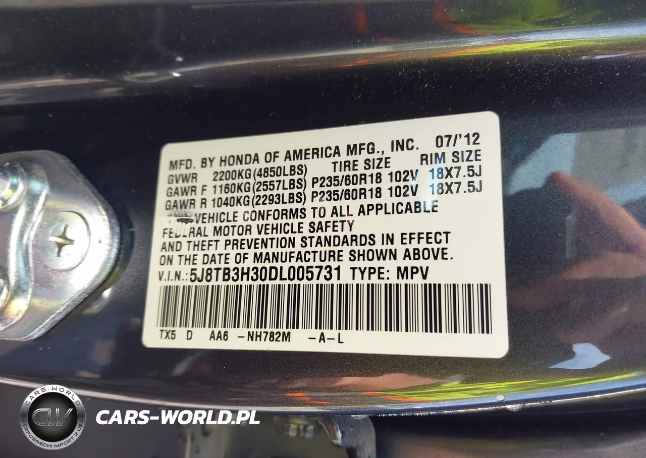 2013 Acura Rdx VIN:5J8TB3H30DL005731 - 9