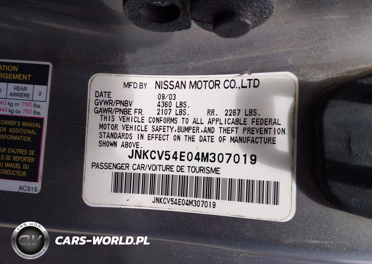 2004 Infiniti G35 VIN:JNKCV54E04M307019 - 9