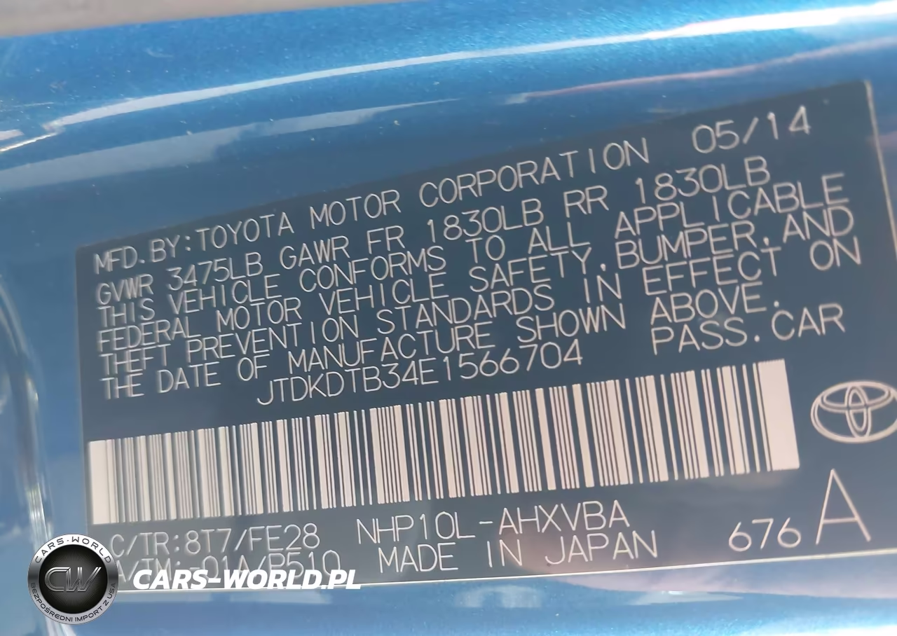 2014 Toyota Prius C One VIN:JTDKDTB34E1566704 - 9