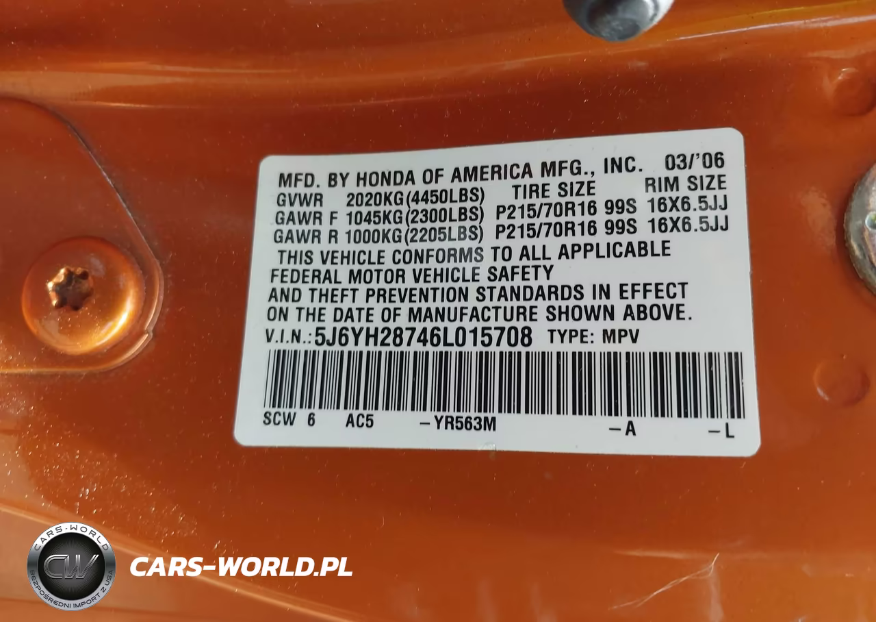 2006 Honda Element Ex-P VIN:5J6YH28746L015708 - 9