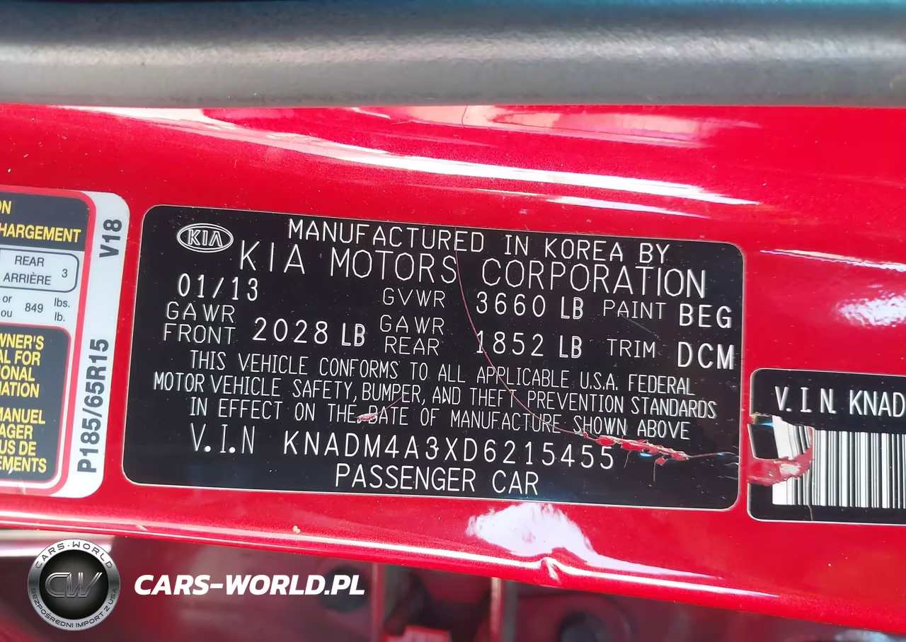 2013 Kia Rio Lx VIN:KNADM4A3XD6215455 - 9