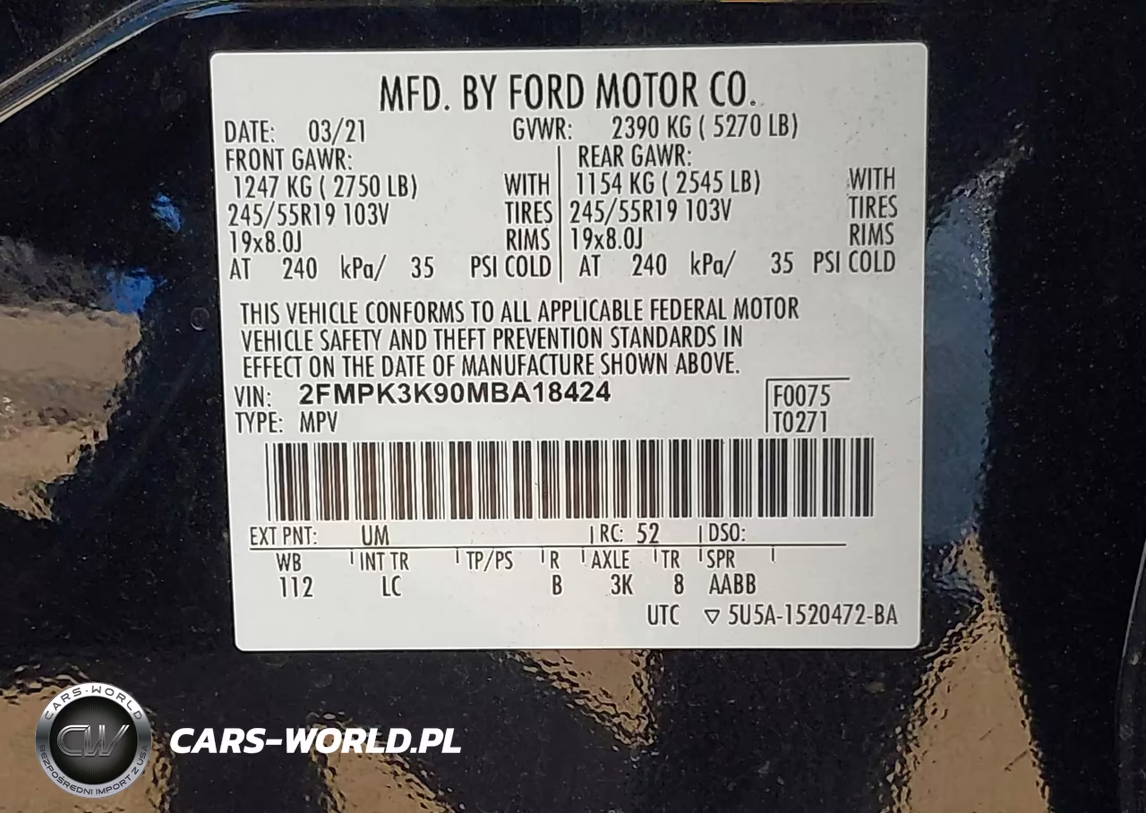 2021 Ford Edge Titanium VIN:2FMPK3K90MBA18424 - 9
