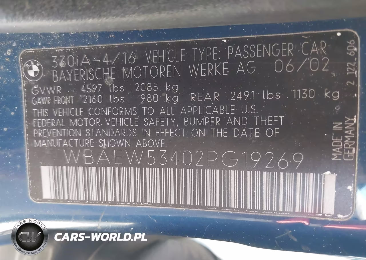2002 BMW 330Xi VIN:WBAEW53402PG19269 - 9