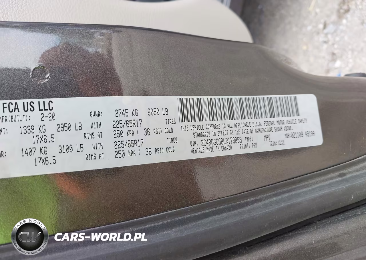 2020 Dodge Grand Caravan Sxt VIN:2C4RDGCG8LR173899 - 9
