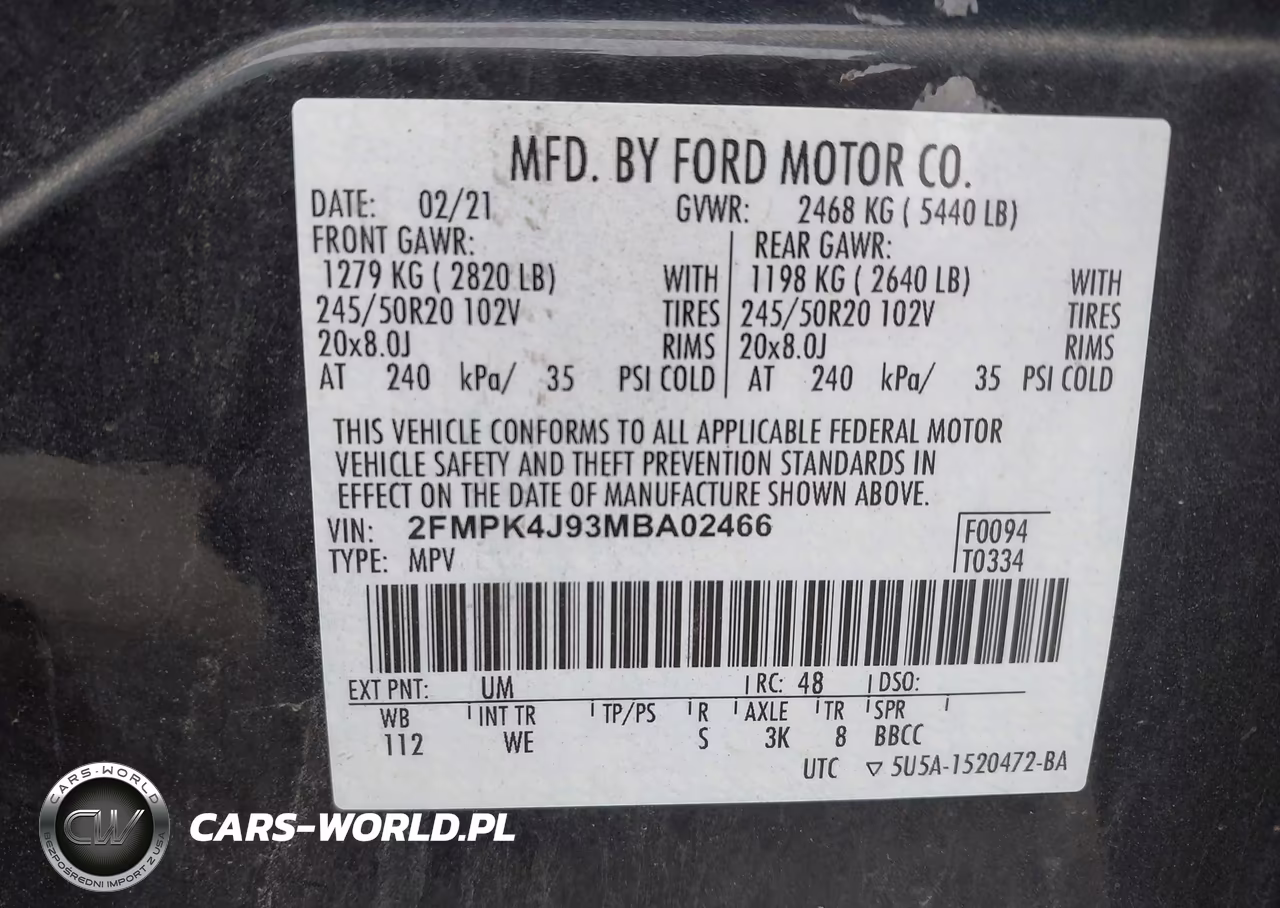 2021 Ford Edge St-Line VIN:2FMPK4J93MBA02466 - 9