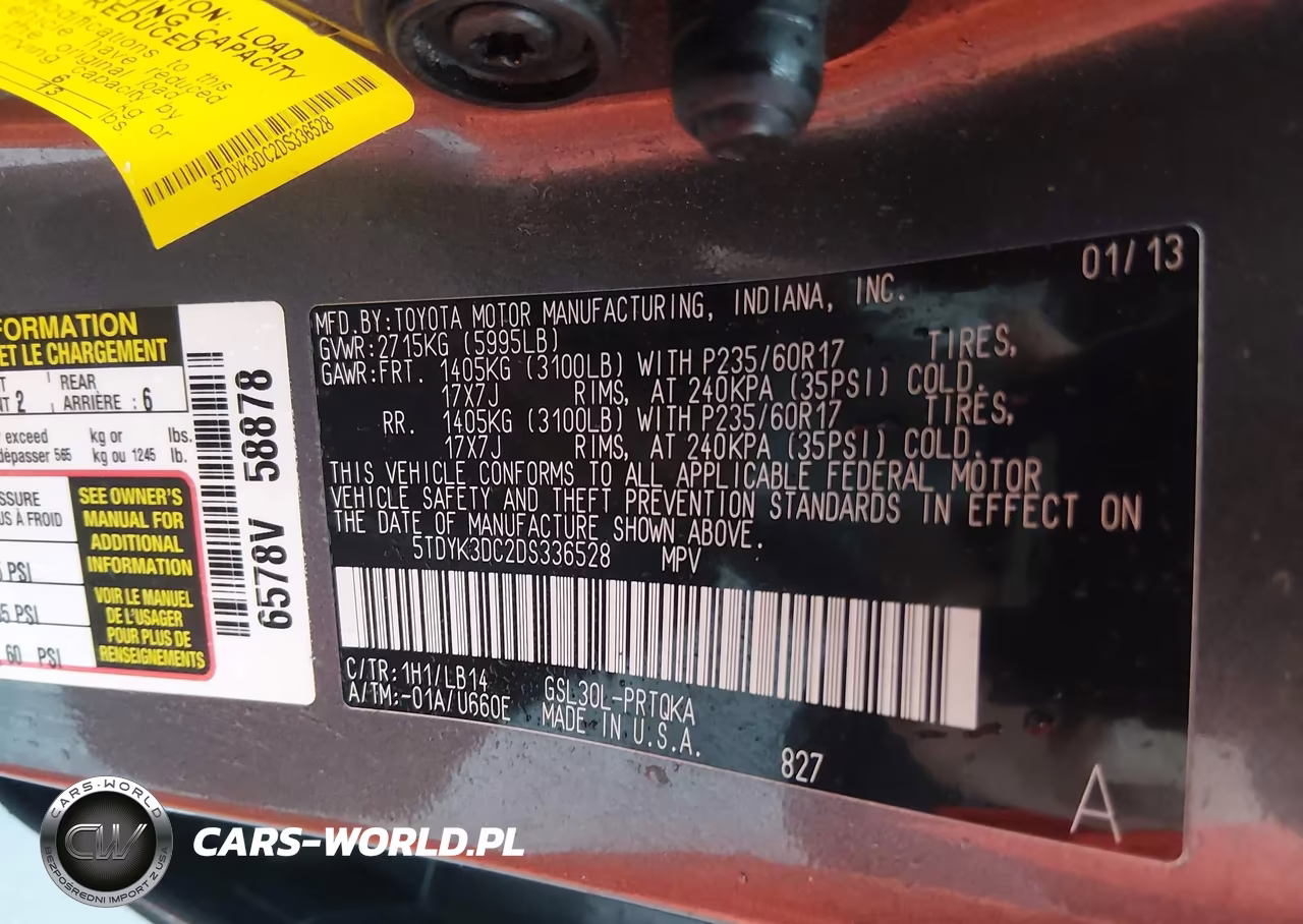 2013 Toyota Sienna Xle V6 8 Passenger VIN:5TDYK3DC2DS336528 - 9