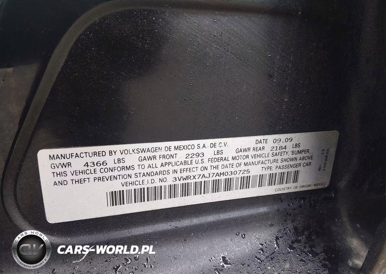 2010 Volkswagen Jetta Se VIN:3VWRX7AJ7AM030725 - 9
