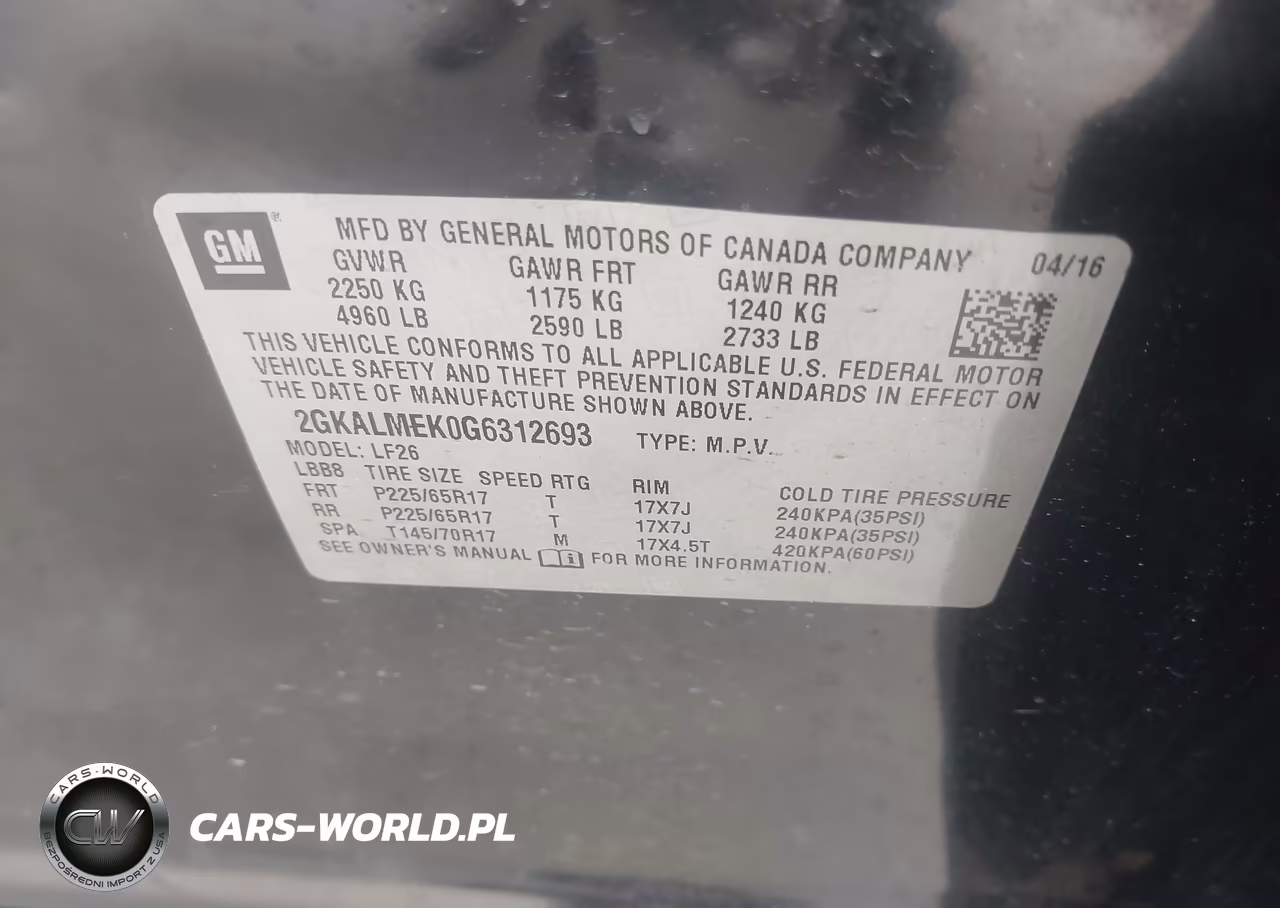 2016 GMC Terrain Sle-1 VIN:2GKALMEK0G6312693 - 9