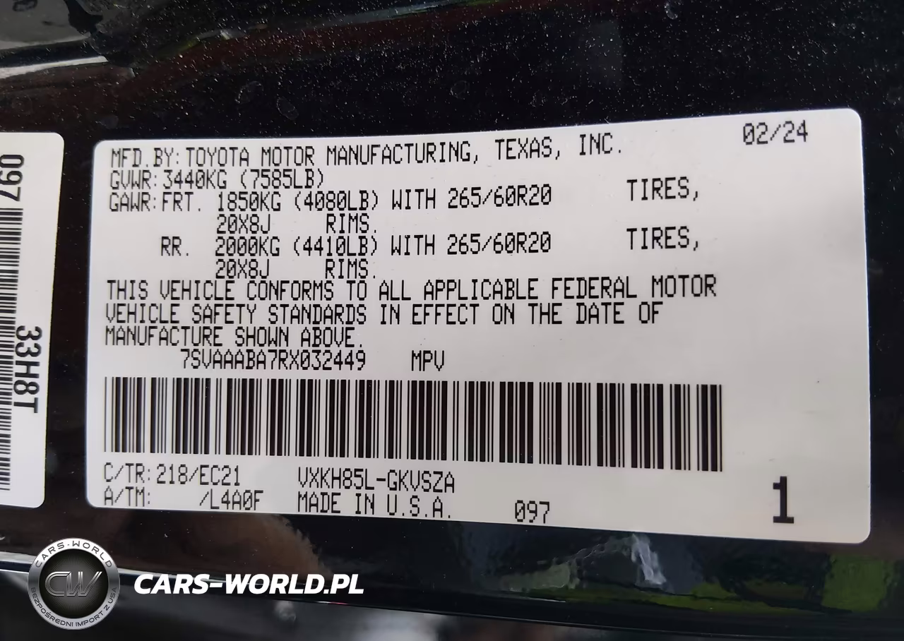 2024 Toyota Sequoia Sr5 VIN:7SVAAABA7RX032449 - 9