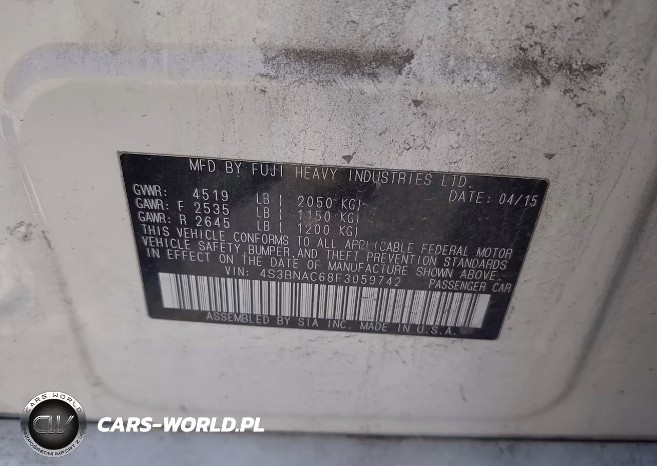 2015 Subaru Legacy 2.5I Premium VIN:4S3BNAC68F3059742 - 9