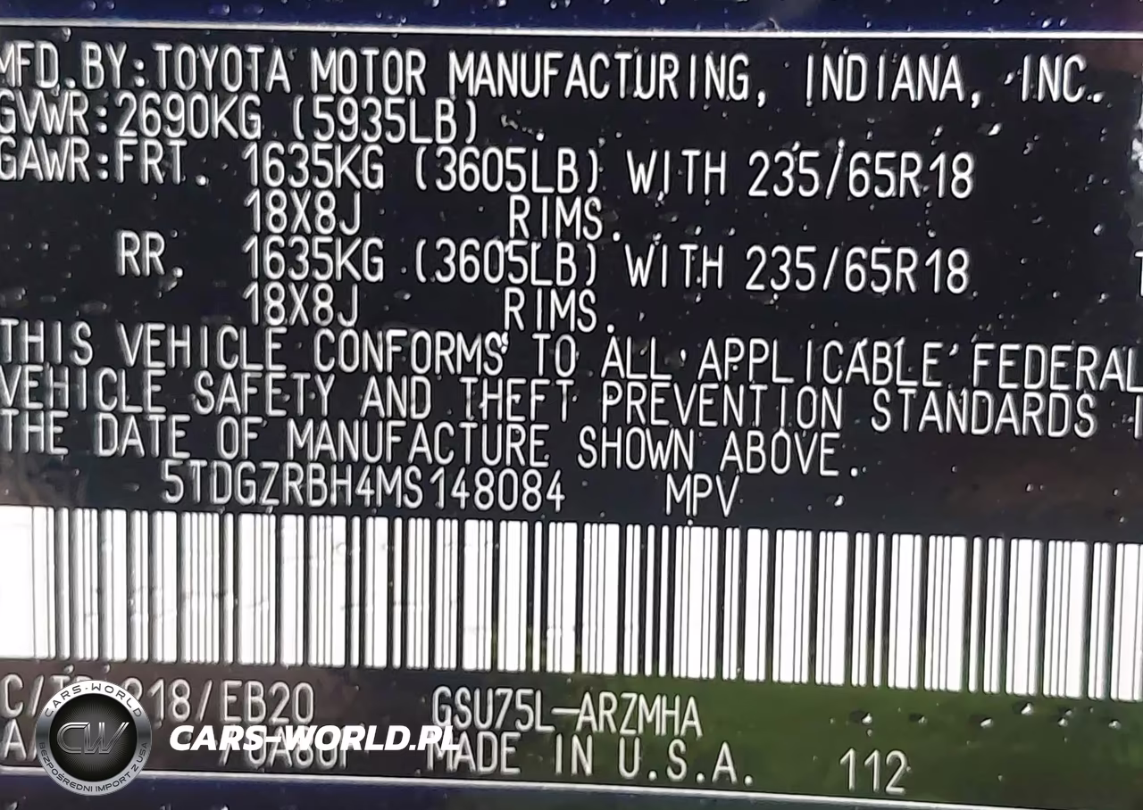 2021 Toyota Highlander Xle VIN:5TDGZRBH4MS148084 - 9