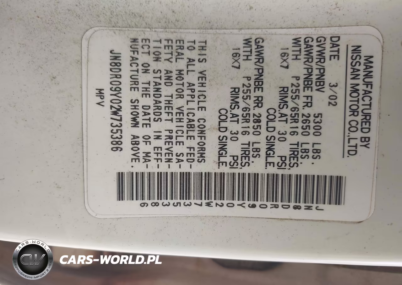 2002 Nissan Pathfinder Se VIN:JN8DR09Y02W735386 - 9