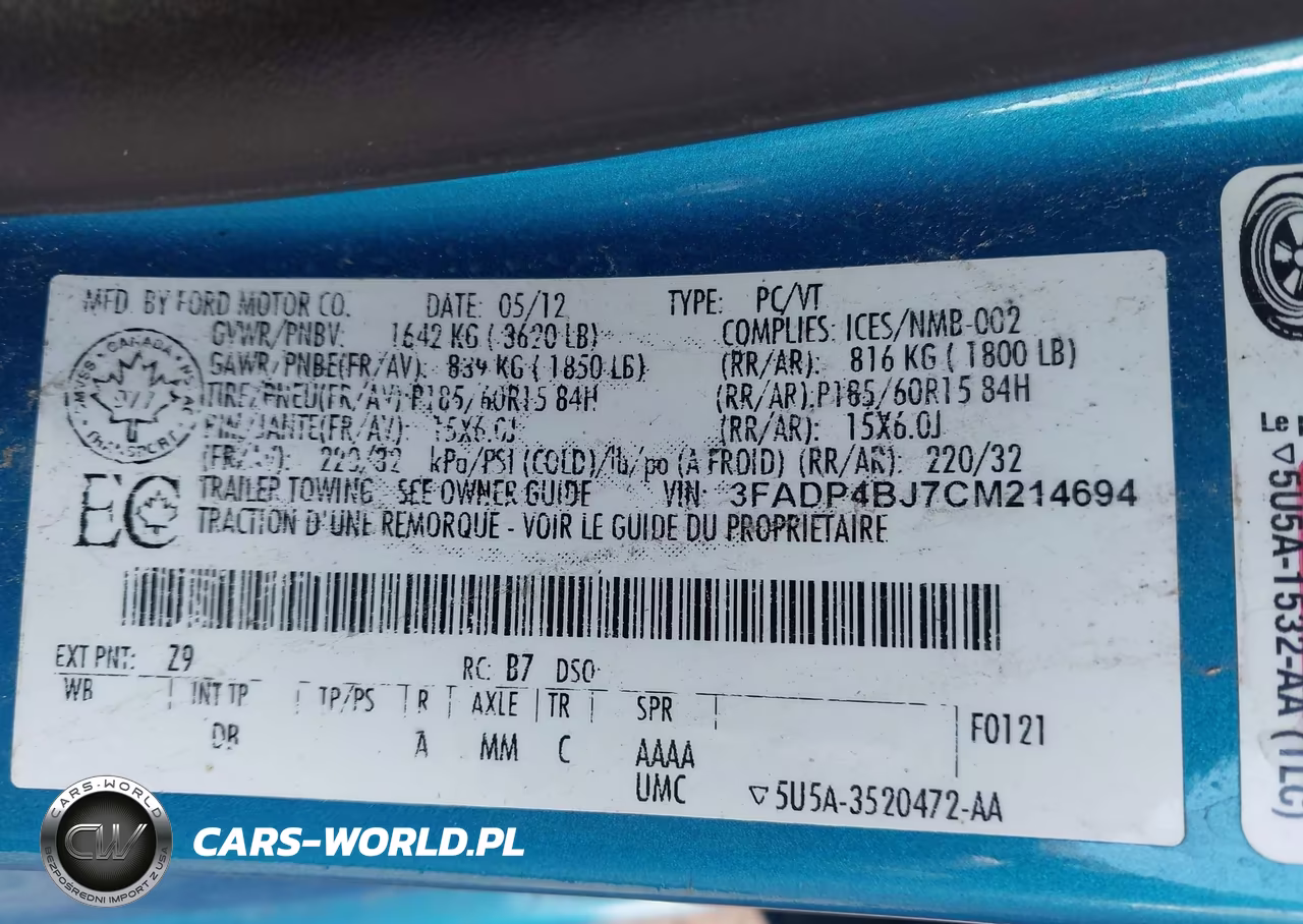 2012 Ford Fiesta Se VIN:3FADP4BJ7CM214694 - 9