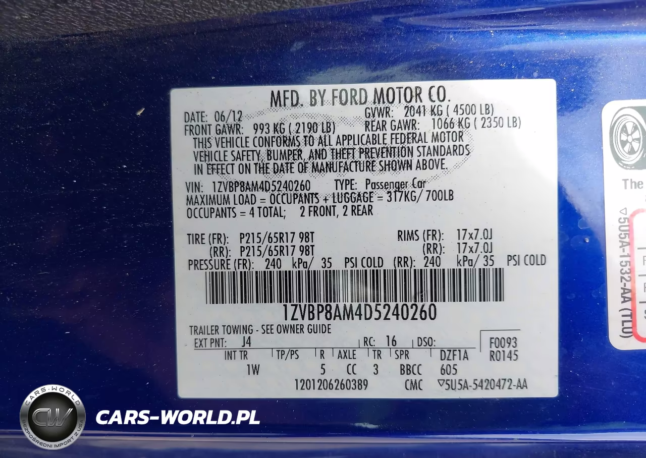 2013 Ford Mustang V6 VIN:1ZVBP8AM4D5240260 - 9