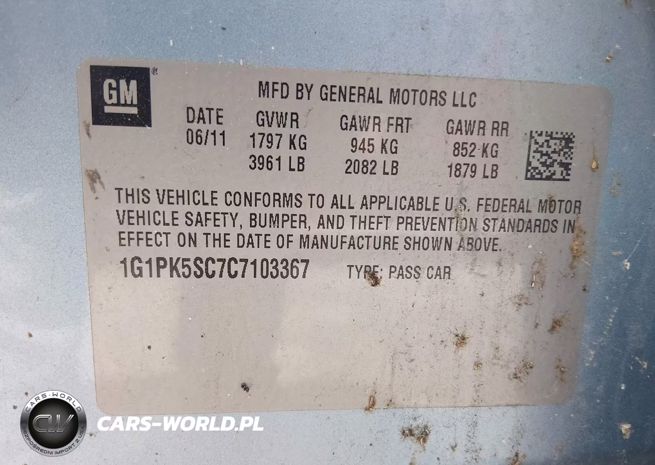 2012 Chevrolet Cruze Eco VIN:1G1PK5SC7C7103367 - 9