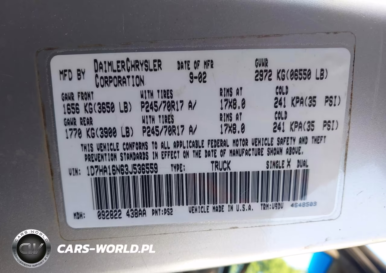 2003 Dodge Ram 1500 Slt-Laramie-St VIN:1D7HA16N63J536559 - 9