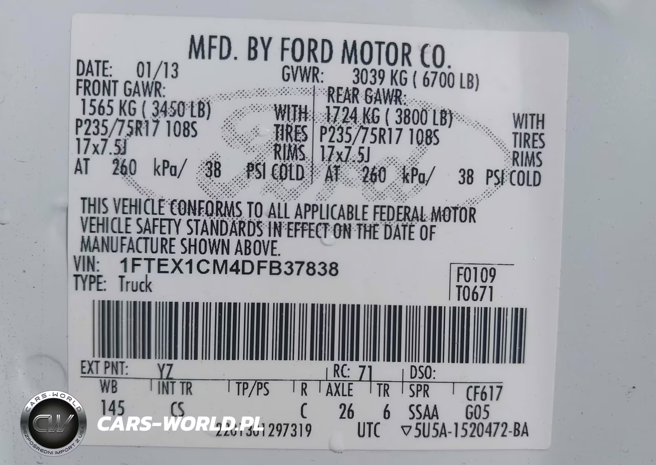 2013 Ford F-150 Xl VIN:1FTEX1CM4DFB37838 - 9