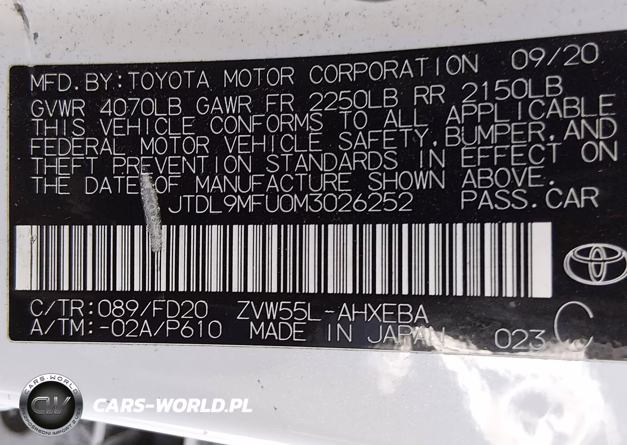 2021 Toyota Prius Le Awd-E VIN:JTDL9MFU0M3026252 - 9