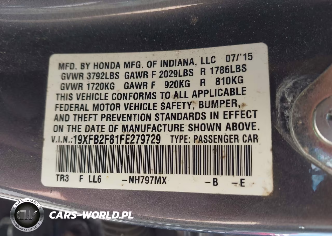 2015 Honda Civic Ex VIN:19XFB2F81FE279729 - 9