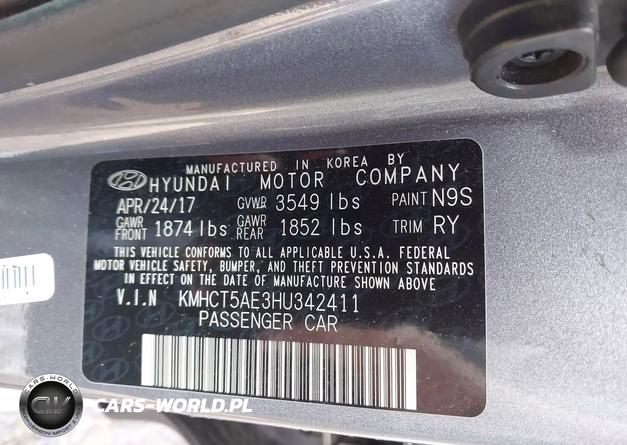 2017 Hyundai Accent Se VIN:KMHCT5AE3HU342411 - 9