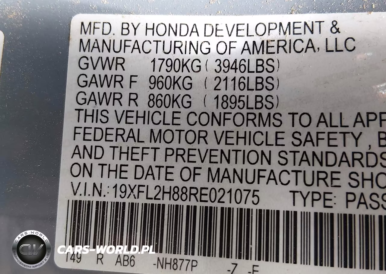 2024 Honda Civic Sport VIN:19XFL2H88RE021075 - 9