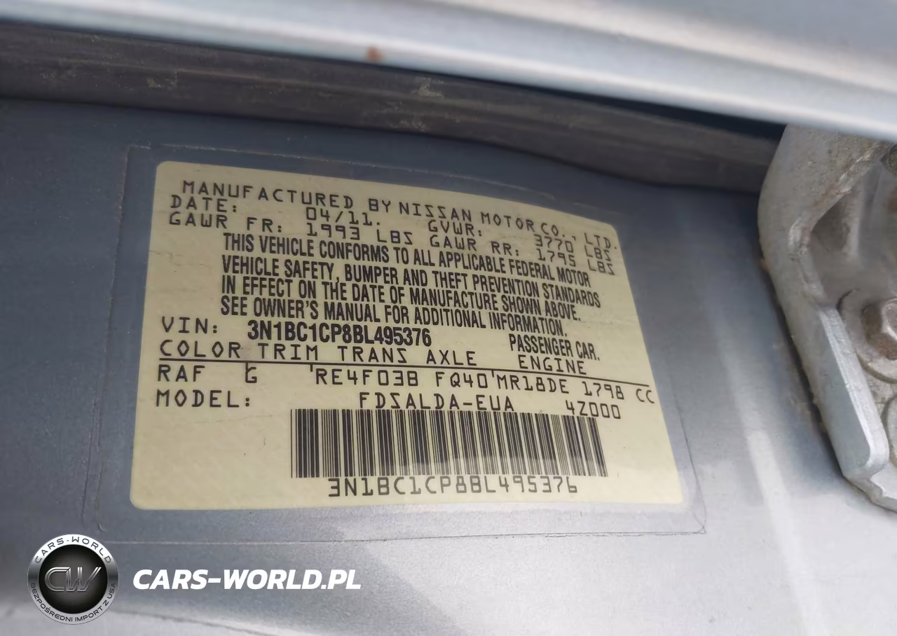 2011 Nissan Versa 1.8S VIN:3N1BC1CP8BL495376 - 9